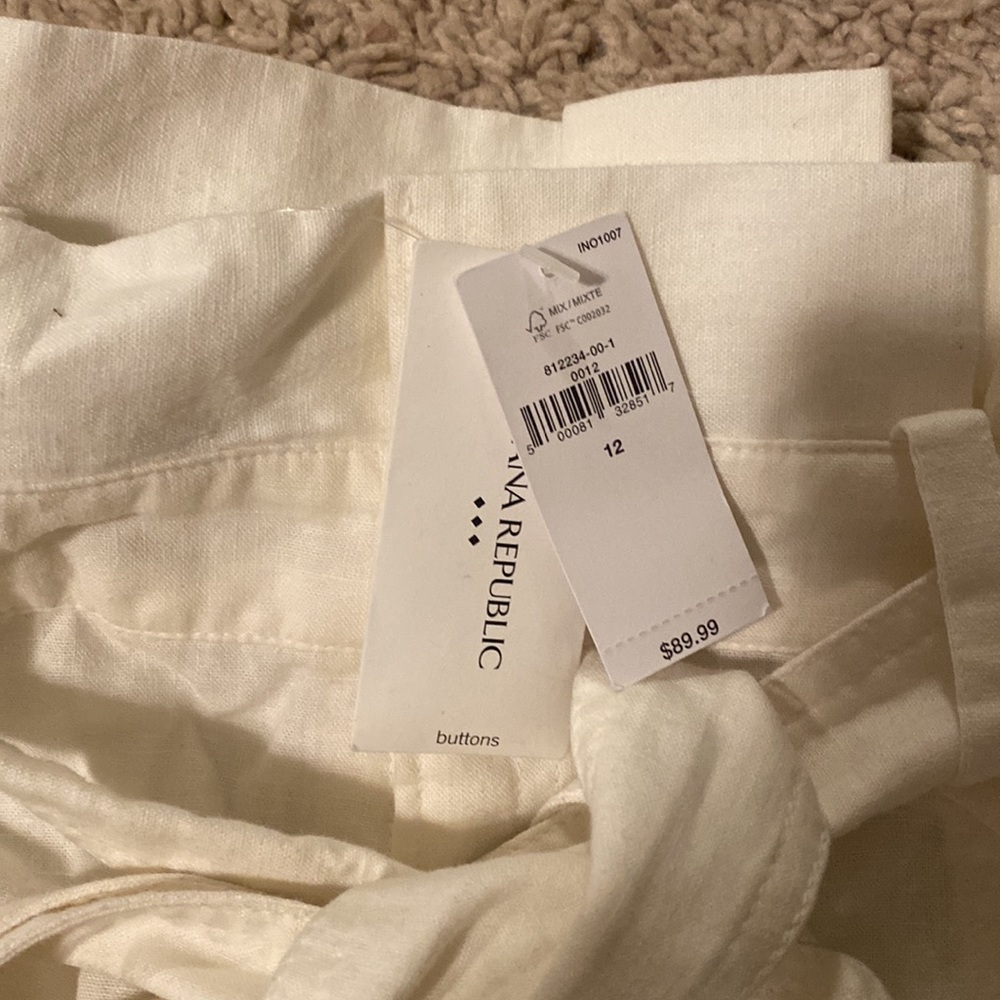 Banana Republic *Sold out*  Oversize Pocket Linen Blend Midi Skirt Sz 12 NWT - Picture 4 of 5